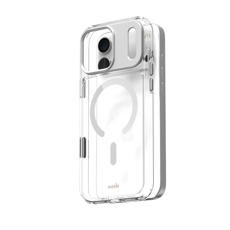 Moshi iGlaze MagSafe suojakuori iPhone 17 Pro Max -laitteelle, Luna Silver -värinen