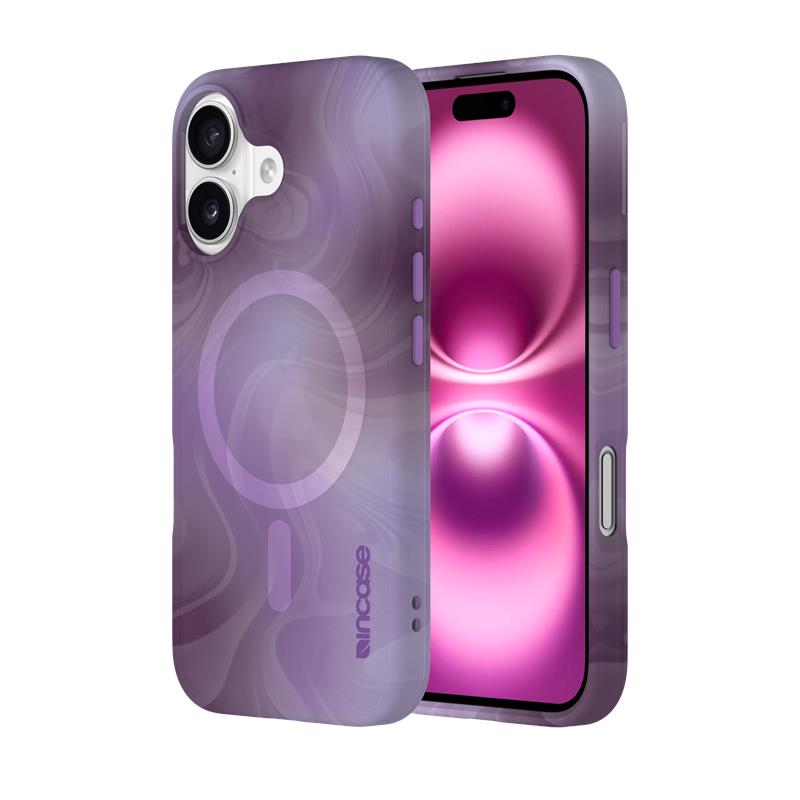 Incase Halo Case -suojakuori MagSafe-tuella iPhone 16:lle, Oil Slick Lilac