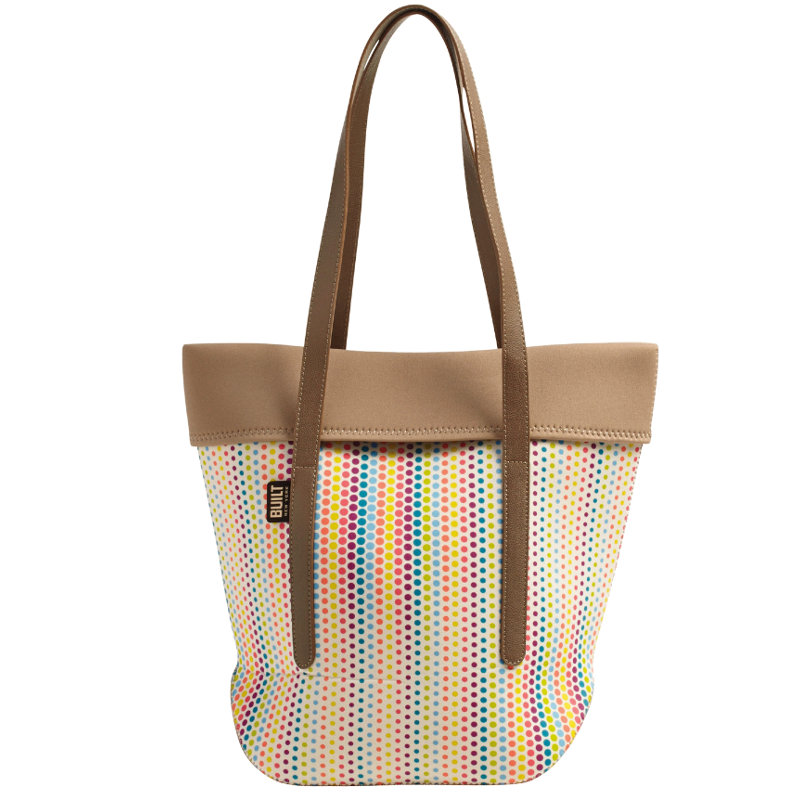 BUILT City Tote neopreenikassi keinonahkakahvoilla, Candy Dot