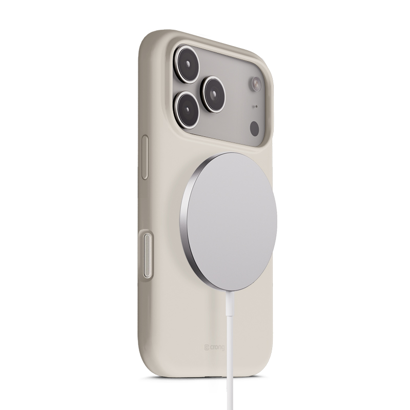 Crong Color Cover Magnetic MagSafe suojakuori iPhone 17 Pro Max -laitteelle, kivenbeige