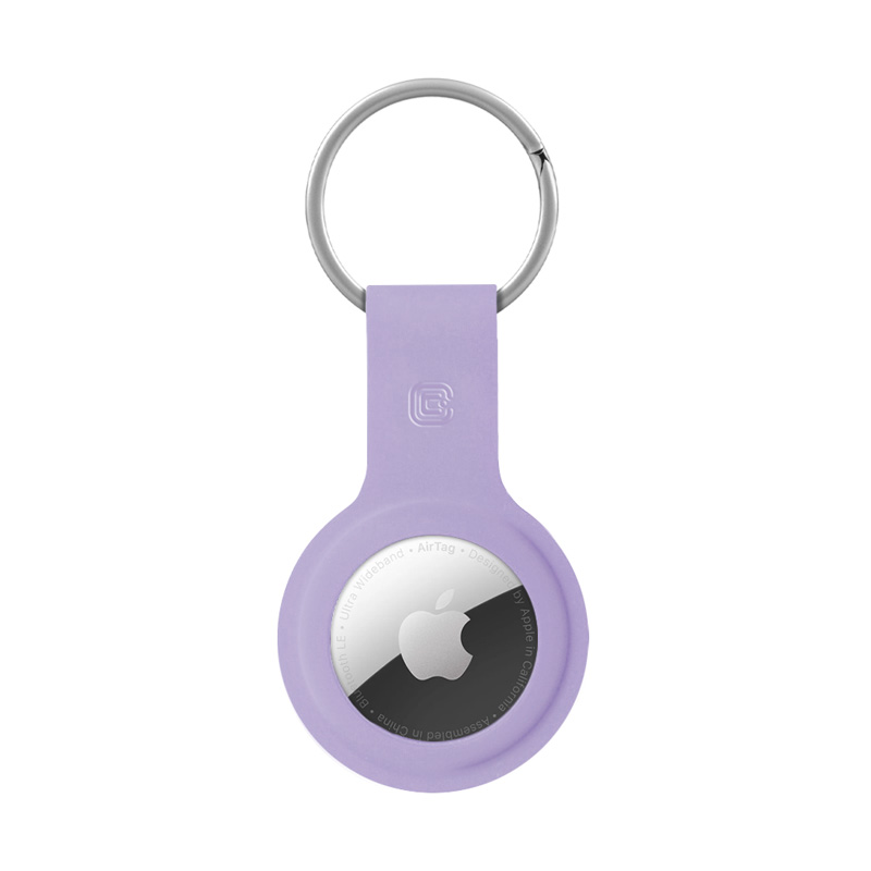 Crong silicone protective key-ring case for Apple AirTag 1 / 2, purple