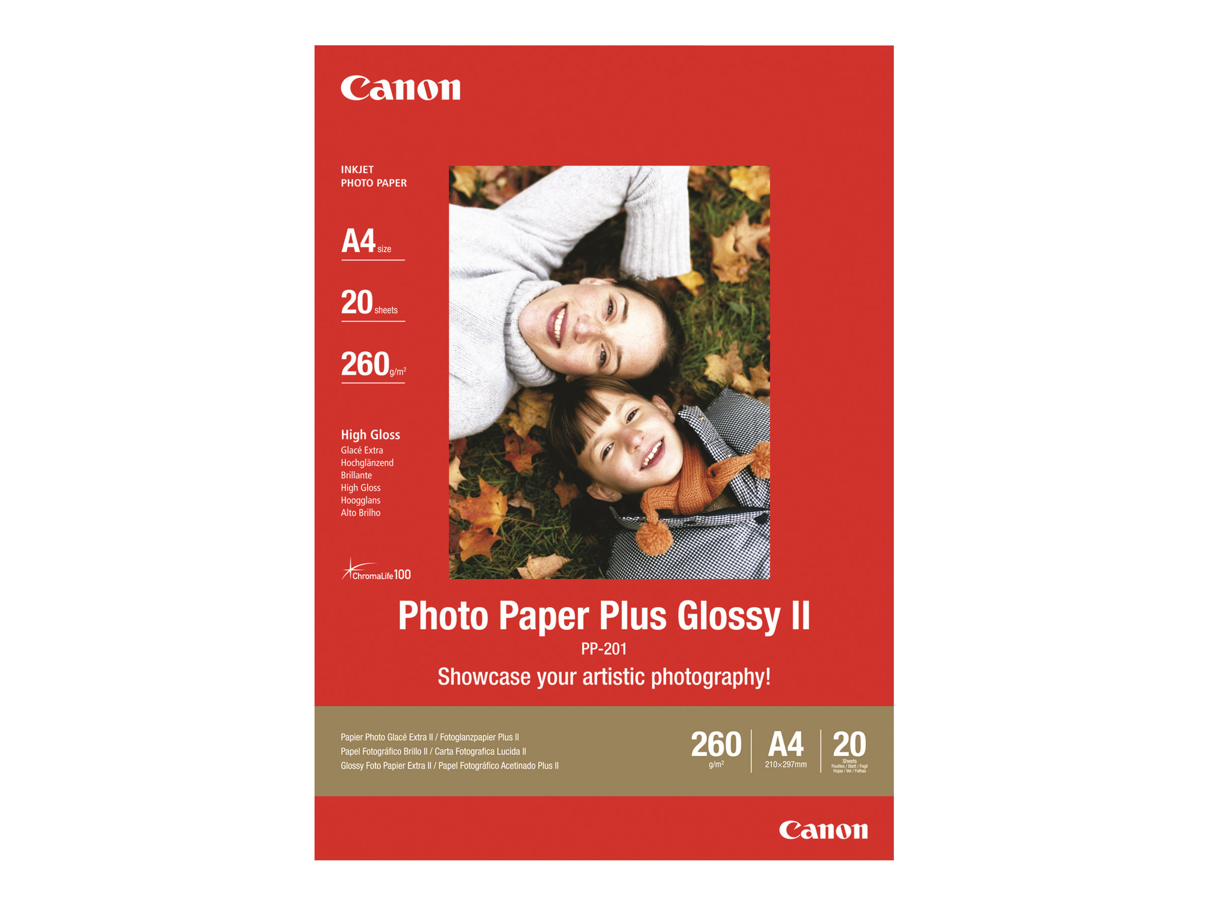 Canon PP-201 kiiltävä valokuvapaperi, 5x7 in, 20 arkkia