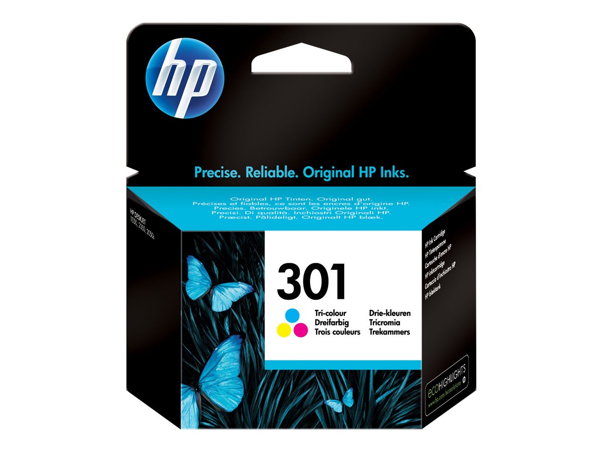 Alkuperäinen HP 301 -mustekasetti (CH562EE#UUS), kolmivärinen, vakiokokoinen, DeskJet 1050 / 2050 -malleille