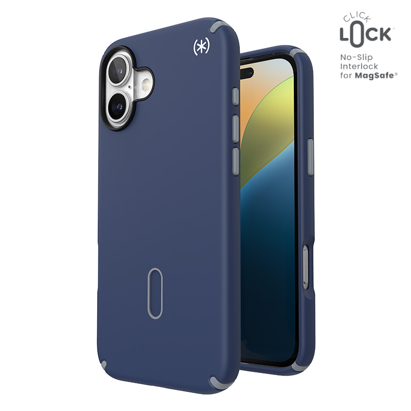 Speck Presidio2 Pro -suojakuori MagSafe- ja ClickLock-tuella iPhone 16 Plus:lle, Coastal Blue/Dust Grey