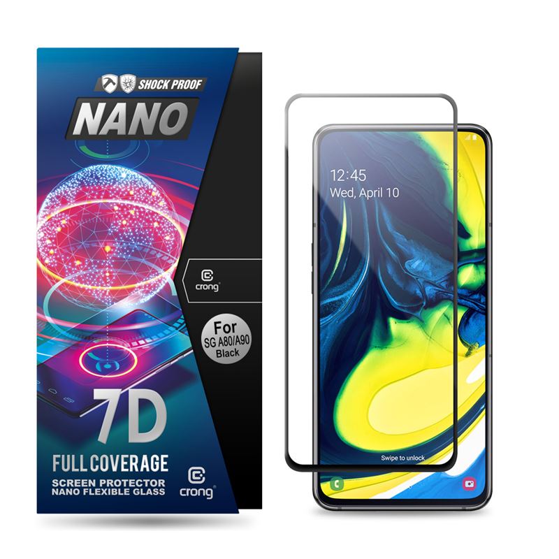 Crong 7D Nano Flexible Glass 9H hybrid screen protector for Samsung Galaxy A80 / A90