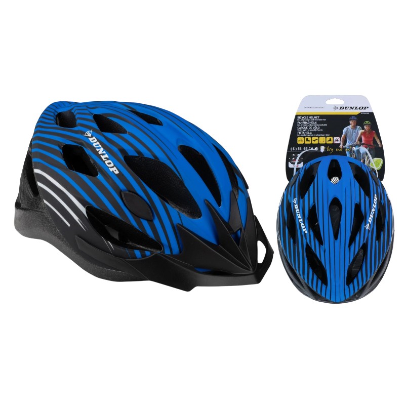 Dunlop säädettävä MTB-pyöräilykypärä, koko M, 55–58 cm, sininen ja musta