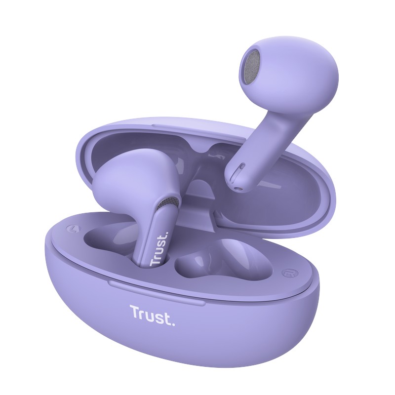 Trust Yavi Bluetooth TWS langattomat nappikuulokkeet ENC:llä, violetit