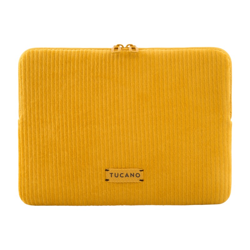 Tucano Velluto 2 neoprene sleeve with velvet exterior for 14-inch MacBook Pro and 13-inch laptops, yellow