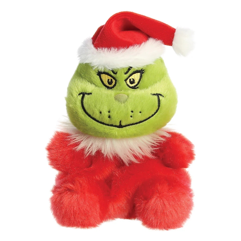 Grinch Palm Pals ympäristöystävällinen istuva pehmolelu joulupukin asussa, 13 cm
