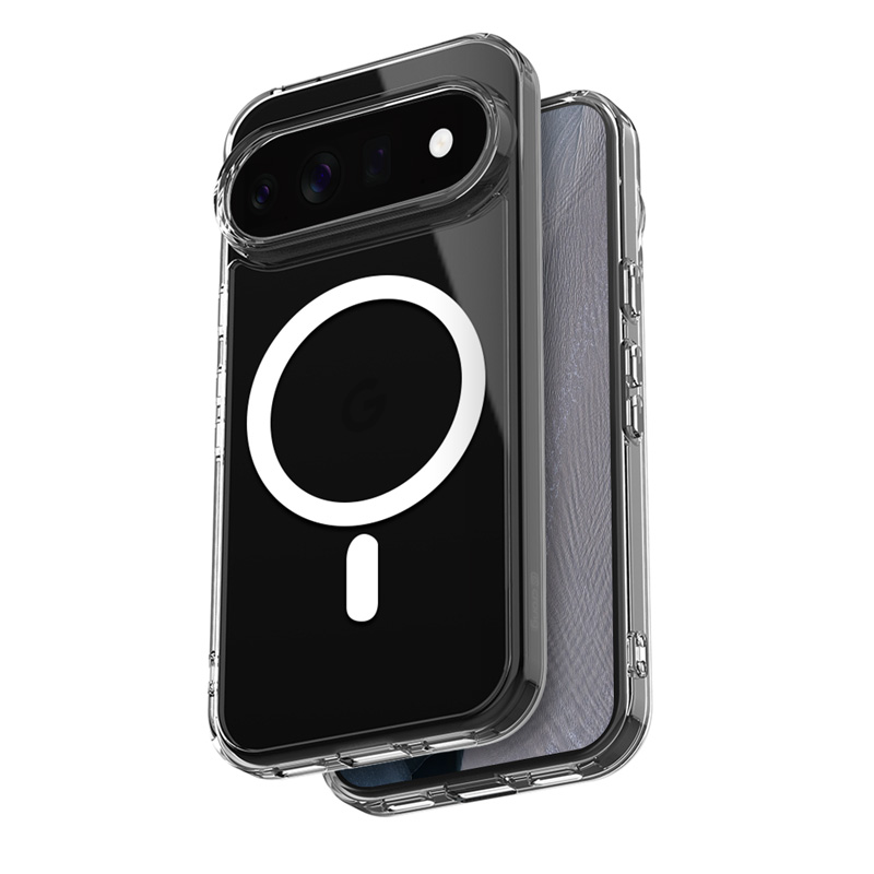 Crong Hybrid Clear Magnetic MagSafe -suojakuori Google Pixel 11 Pro -mallille, läpinäkyvä