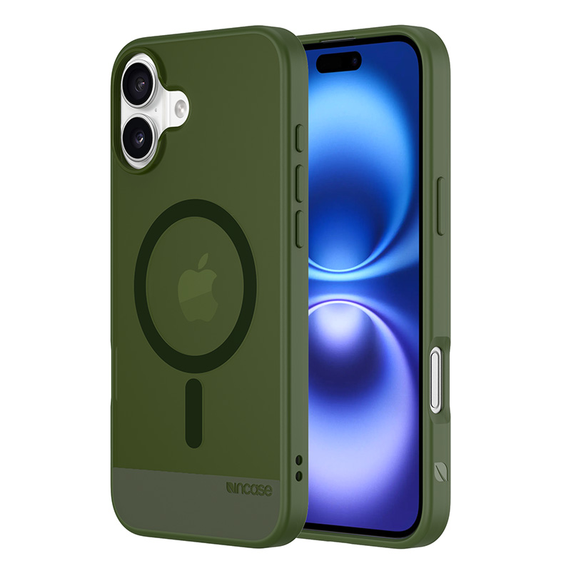 Incase Slim Case -suojakuori MagSafe-tuella iPhone 16 Plus -puhelimelle, Highland Green