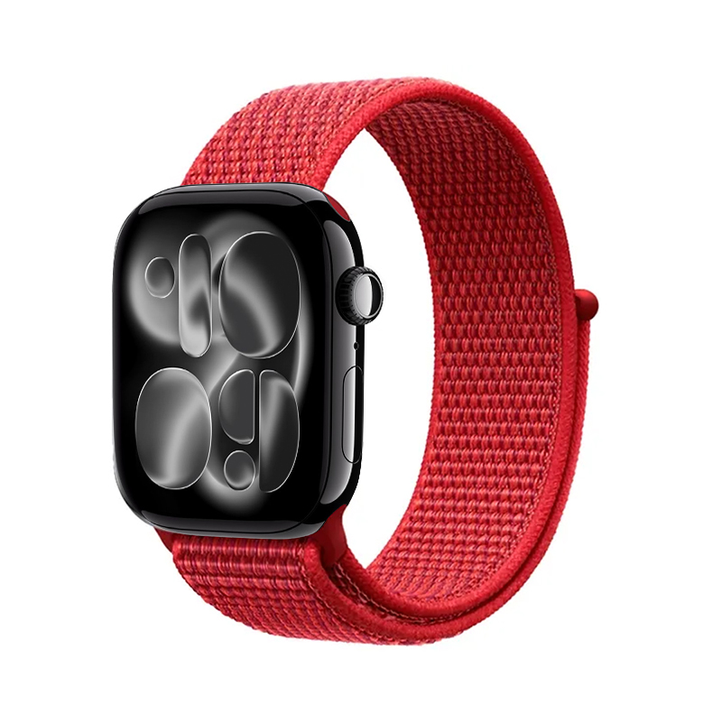 Crong Nylon Apple Watch -urheiluranneke, 38/40/41/42 mm, Red Fusion