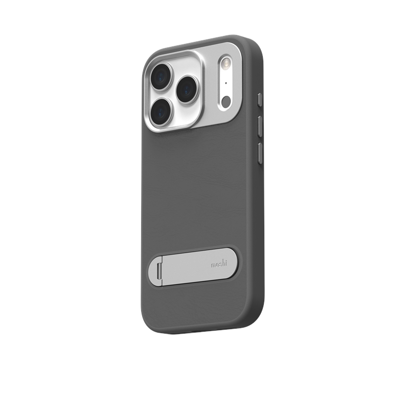 Moshi Kameleon MagSafe suojakuori iPhone 17 Pro -laitteelle, jalustatoiminnolla, Midnight Gray -värinen