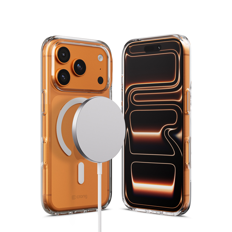 Crong Clear MAG Cover MagSafe suojakuori iPhone 17 Pro -laitteelle, läpinäkyvä