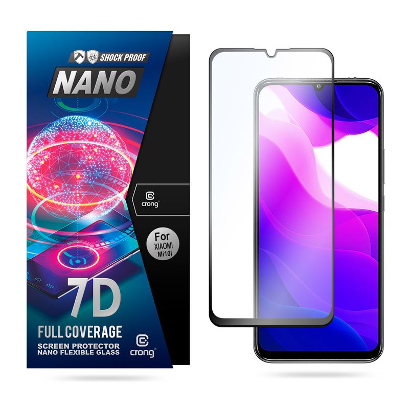 Crong 7D Nano Flexible Glass 9H hybrid screen protector for Xiaomi Mi 10 Lite