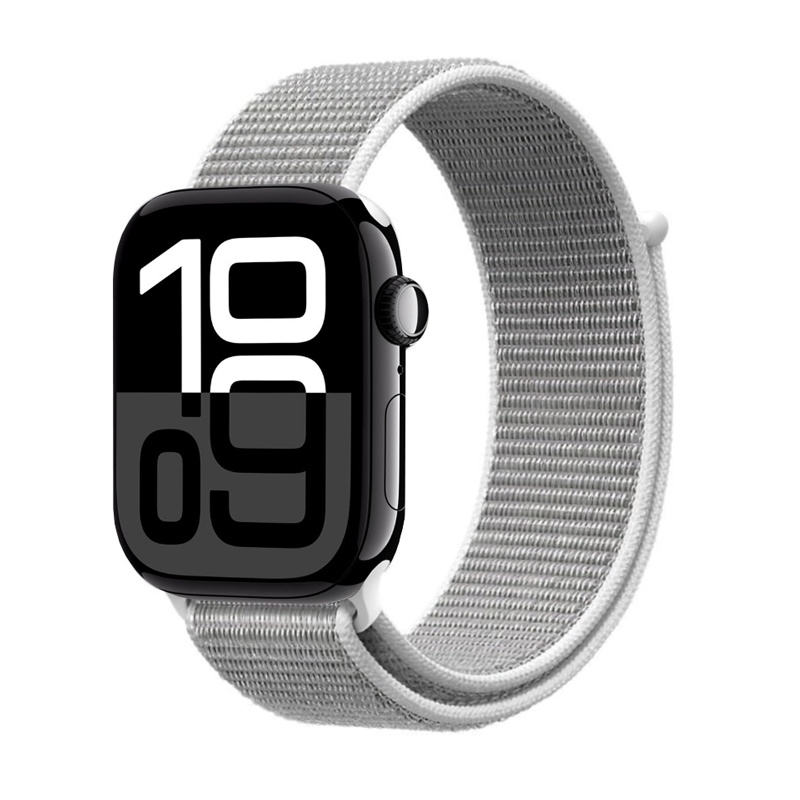 Crong Nylon Apple Watch -urheiluranneke, 44/45/46/49 mm, hopeanharmaa