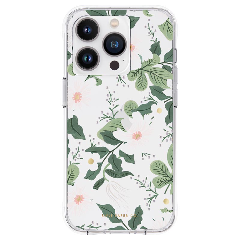 Rifle Paper Clear suojakuori iPhone 14 Pro -laitteelle, Willow -kuvioinen