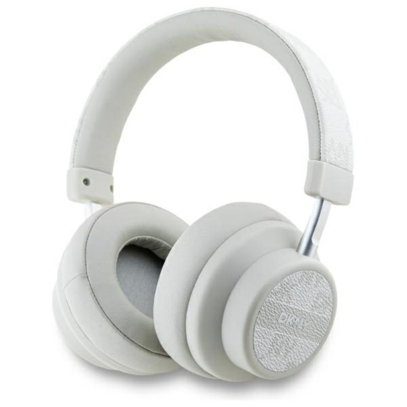 DKNY Checkered Pattern wireless on-ear Bluetooth 5.3 headphones, pearl