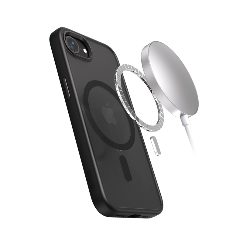 Crong Hybrid Frost MAG Cover MagSafe suojakuori iPhone 17e / 16e -laitteelle, musta