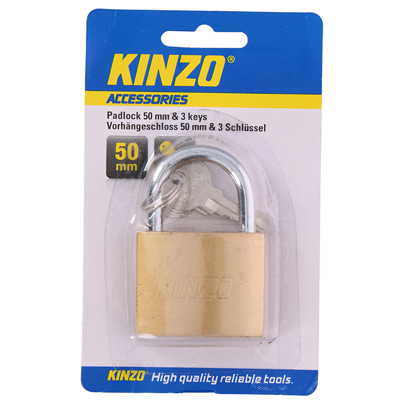 Kinzo 50 mm brass padlock with 3 keys