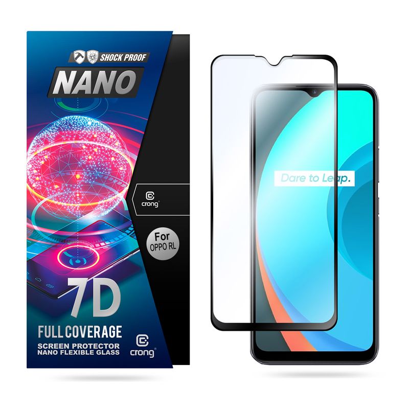 Crong 7D Nano Flexible Glass 9H hybrid screen protector for Realme C11