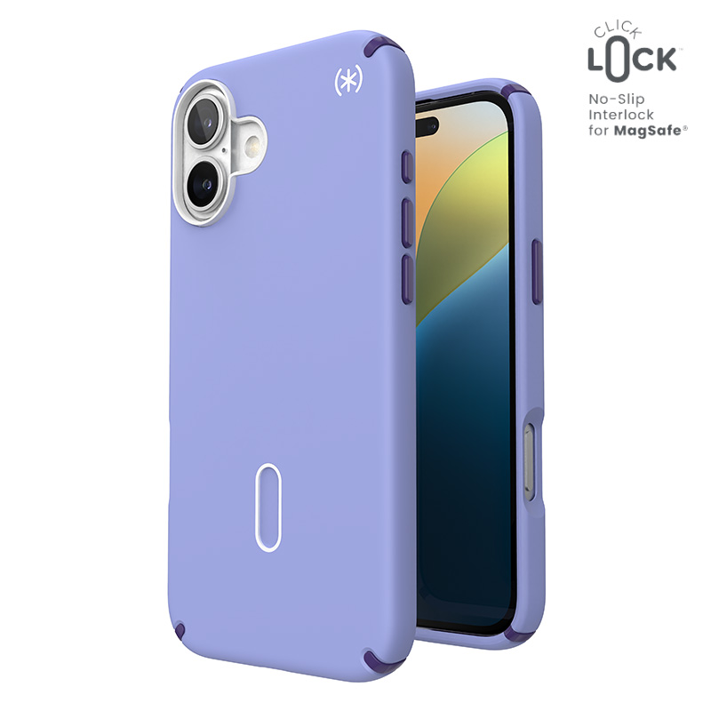 Speck Presidio2 Pro -suojakuori MagSafe- ja ClickLock-tuella iPhone 16 Plus:lle, Future Lavender/Cassis Purple