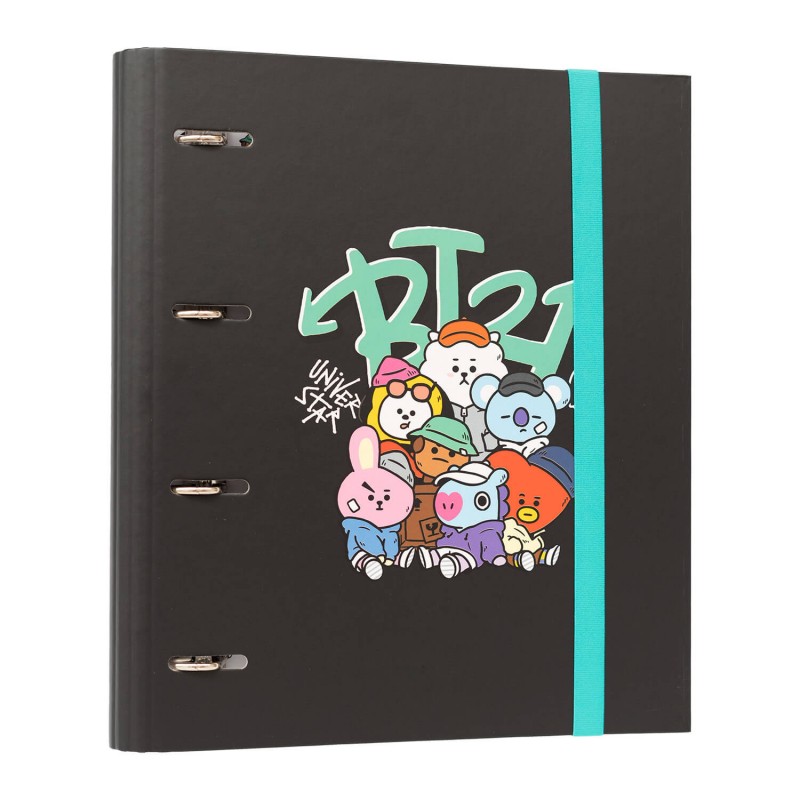 BT21 Street Mood A4 -kansio 4 renkaalla ja kuminauhalla
