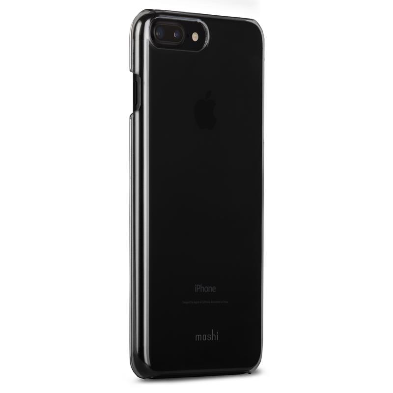 Moshi XT erittäin ohut läpinäkyvä kova suojakuori iPhone 8 Plus / 7 Plus -laitteelle, Stealth Black -värinen