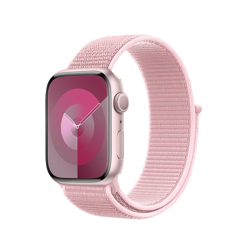 Crong Nylon -nailoninen urheiluranneke Apple Watch 38/40/41/42 mm:lle, puuteriroosa