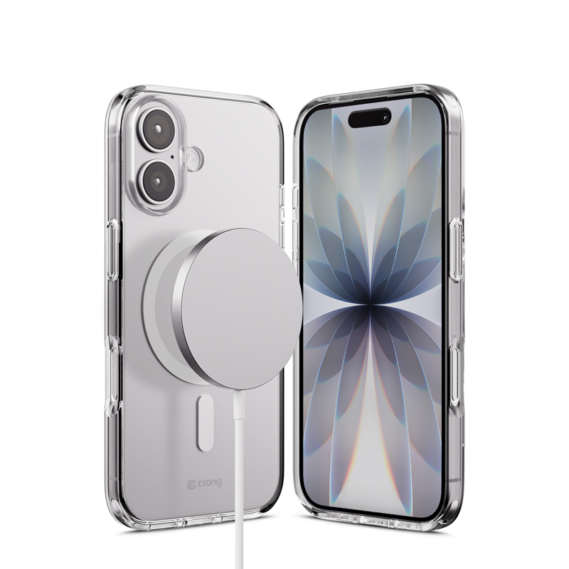 Crong Clear MAG Cover MagSafe suojakuori iPhone 17 -laitteelle, läpinäkyvä