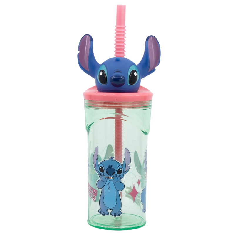 Disney Stitch Flowers -muki pillillä ja 3D-hahmolla, 360 ml