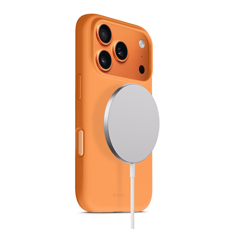 Crong Color Cover Magnetic MagSafe suojakuori iPhone 17 Pro -laitteelle, oranssi