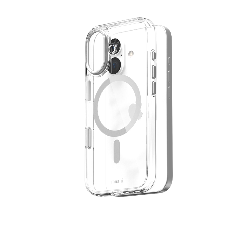 Moshi iGlaze MagSafe suojakuori iPhone 17 -laitteelle, Luna Silver -värinen