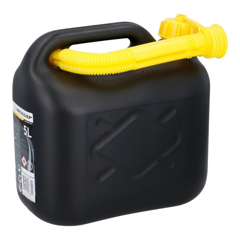 Dunlop-polttoainekanisteri suppilolla, 5 l, musta