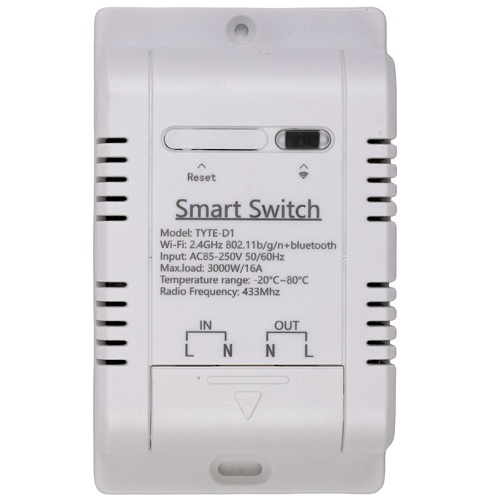 TUYA Smart Relay with External Temperature Sensor, Wi-Fi, RF, 16A, AC 85-250V