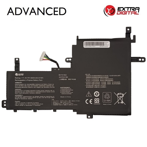 Kannettavan tietokoneen akku ASUS B31N1842, 3600 mAh, Extra Digital Advanced