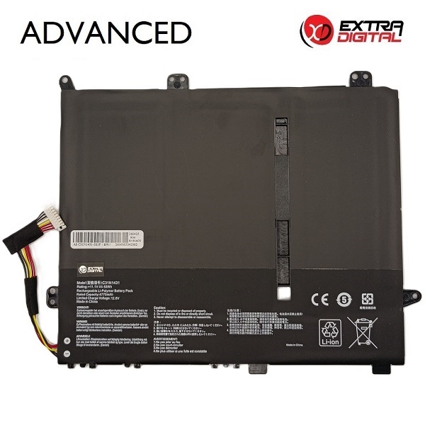 Kannettavan tietokoneen akku ASUS C31N1431, 4770 mAh, Extra Digital Advanced