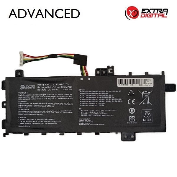 Kannettavan tietokoneen akku ASUS C21n1818-1, 4150 mAh, Extra Digital Advanced