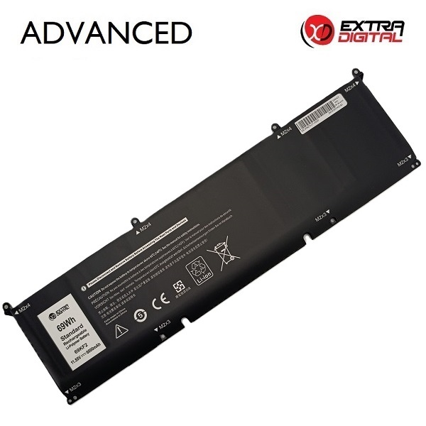 Kannettavan tietokoneen akku DELL 69KF2, 6000 mAh, Extra Digital Advanced