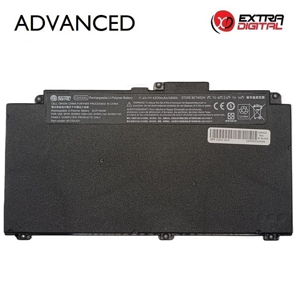 Kannettavan tietokoneen akku HP CD03XL, 4200 mAh, Extra Digital Advanced