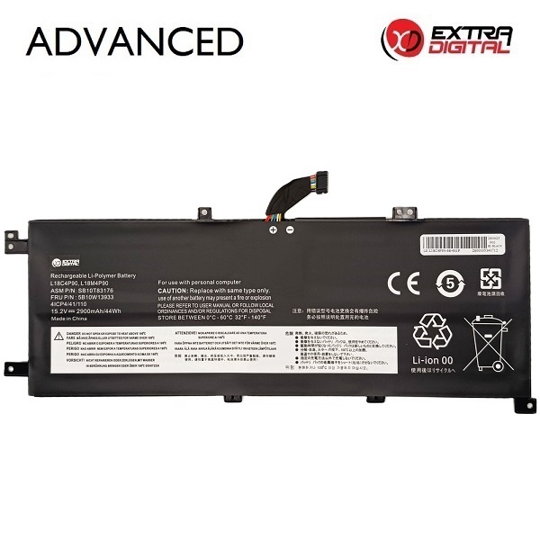 Kannettavan tietokoneen akku LENOVO L18M4P90, 2900 mAh, Extra Digital Advanced