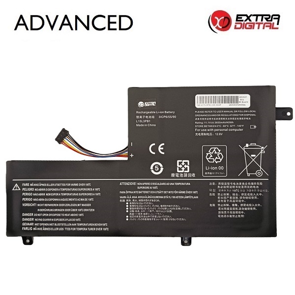 Kannettavan tietokoneen akku LENOVO L15L3PB1, 3600 mAh, Extra Digital Advanced