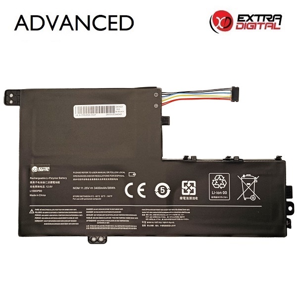 Kannettavan tietokoneen akku LENOVO L15M3PB0, 3400 mAh, Extra Digital Advanced