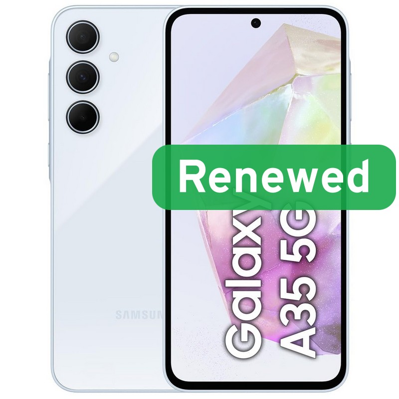 Refurbished Samsung Galaxy A35 5G, Grade A, 128 GB, Awesome Ice Blue, 6.6″