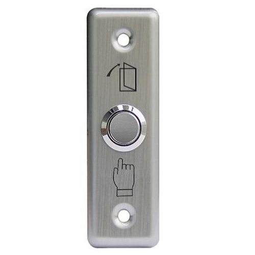 Flush-mounted stainless-steel exit button, NO/COM