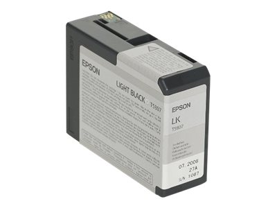 Epson C13T580700 / T5807 UltraChrome K3 80 ml, Stylus Pro 3800 / 3880 mustekasetti, vaaleanmusta