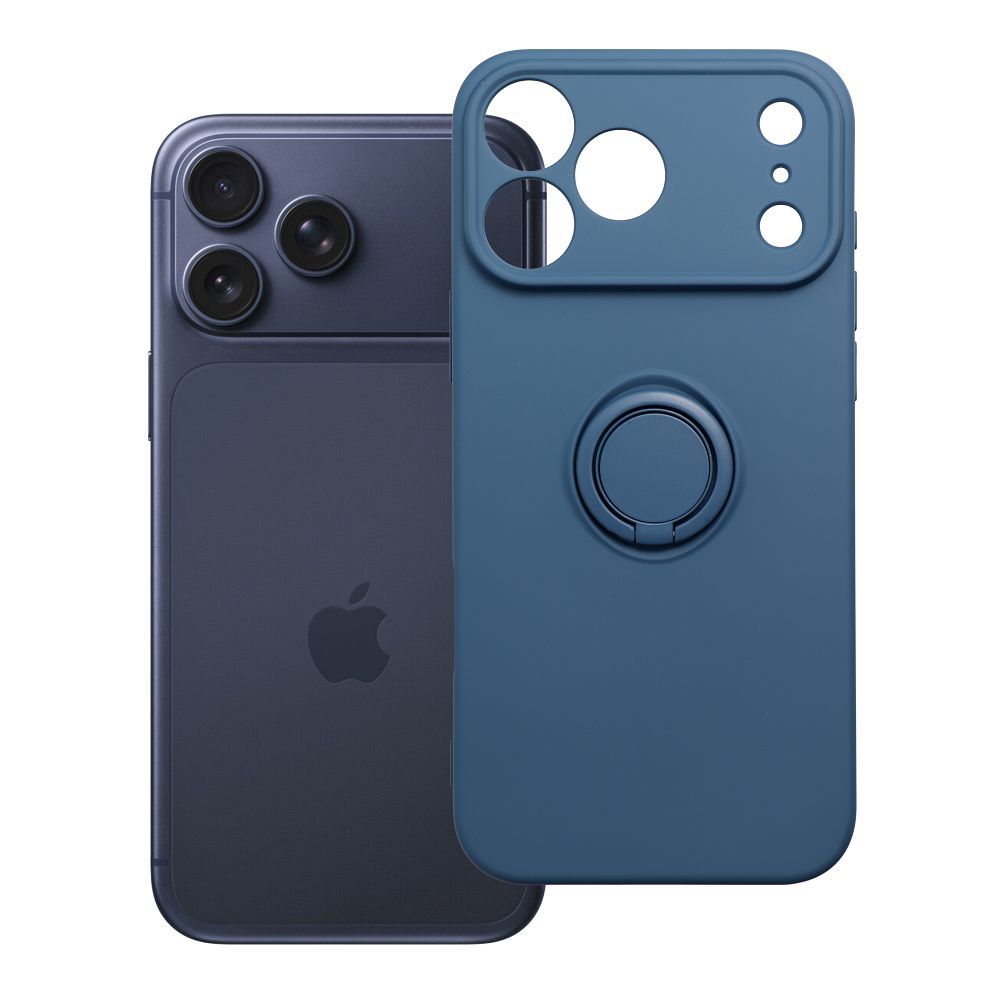 Silikoninen Ring-suojakuori mallille iPhone 17 Pro Max / 18 Pro Max – tummansininen
