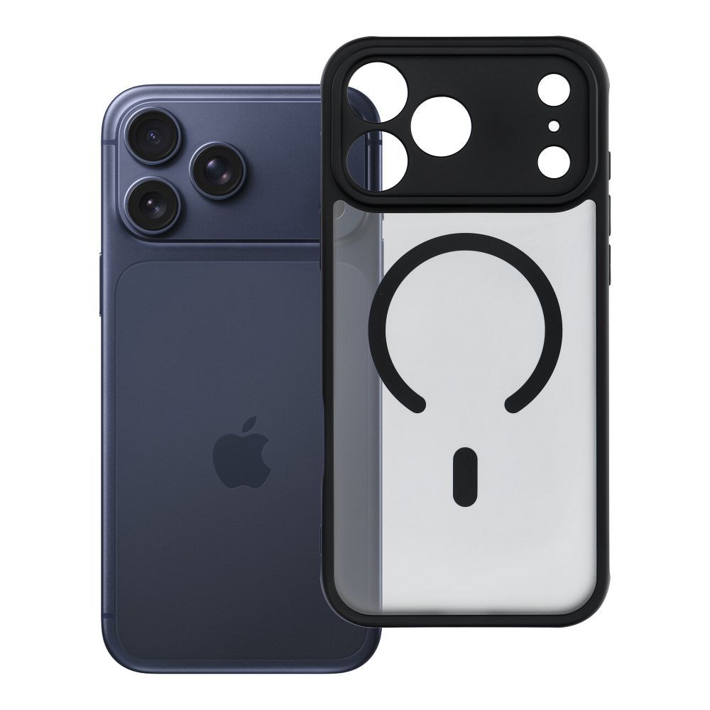Full Matte Mag Cover-suojakuori mallille iPhone 17 Pro Max / 18 Pro Max, MagSafe-yhteensopiva – musta