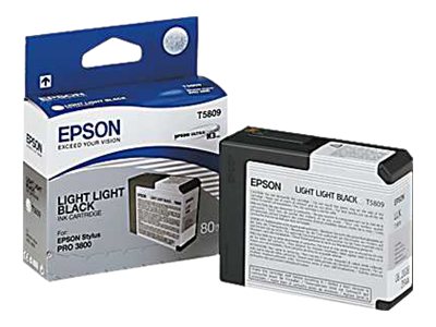 Epson C13T580900 / T5809 UltraChrome K3 80 ml, Stylus Pro 3800 / 3880 mustekasetti, erittäin vaalea musta