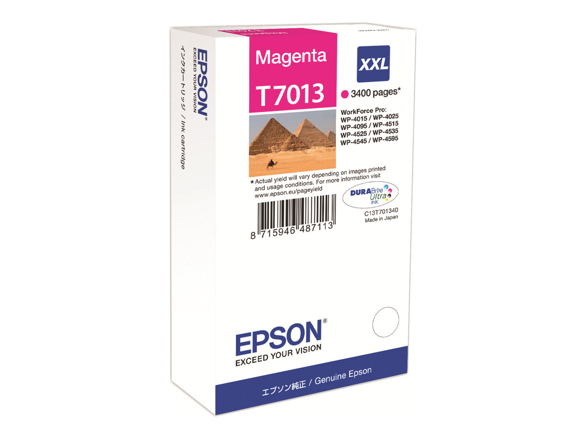 Epson C13T70134010 / T7013 XXL WorkForce Pro WP-4000 / WP-4500, 3400 pages mustekasetti, magenta